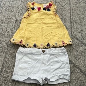 Yellow and white Floral Outfit